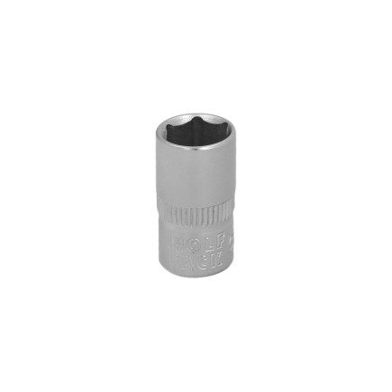 Llave Vaso 1/4" Hexagonal 7 mm, Perfil de 6 caras, Acero Cromo Vanadio, Aristas Redondas