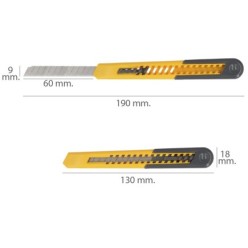 Cutter Profesional Hoja Acero Al Carbono 9 mm, con Clip De Sujeción, Cuter Manualiadades, Cutters Trabajo,