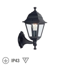 Farol Jardin Soporte Bajo Negro,