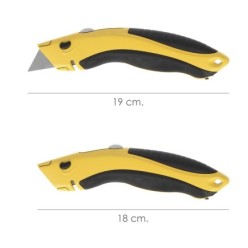 Cutter Con Hoja Retractil De 20 mm, Cambio Hoja Rápido Carcasa De Aluminio Agarre Engomado, Uso Profesional
