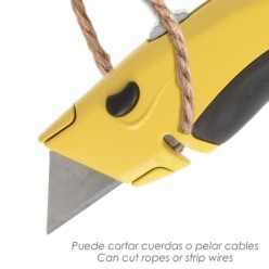 Cutter Con Hoja Retractil De 20 mm, Cambio Hoja Rápido Carcasa De Aluminio Agarre Engomado, Uso Profesional