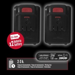 Tijeras Podar A Bateria 21 Volt, Con 2 Baterias 2 A/h Mango Engomado, Ø Corte 40 mm,Con Maletín