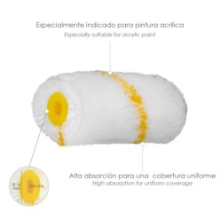 Rodillo Recambio Para Esmalte Acrilico 50 mm,  Set 10 Rodillos, Rodillo poliamida, Rodillo Pintura Acrilica