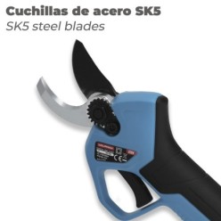 Tijeras Podar A Bateria 16,8 Volt, Con 2 Baterias 2 A/h, Mango Engomado, Ø Corte 40 mm, Con Maletín