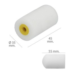 Rodillo Espuma Recambio Para Esmalte Acrilico 50 mm,  Set 10 Rodillos, Rodillo Espuma, Rodillo Pintura Acrilica