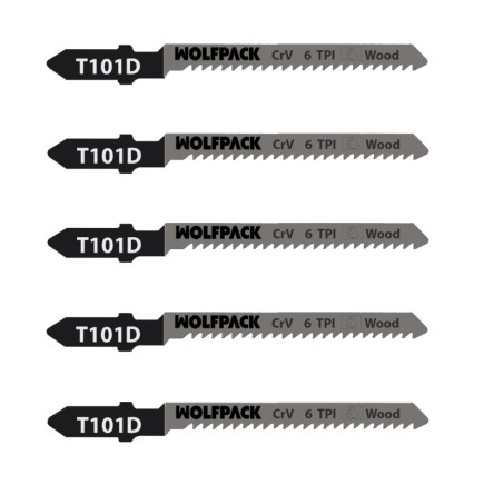 Hojas Sierra Calar Para Contrachapado Corte Grueso 5 Piezas, Hoja Cromo Vanadio 58, Vastago T Universal