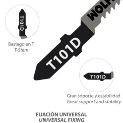 Hojas Sierra Calar Para Contrachapado Corte Grueso 5 Piezas, Hoja Cromo Vanadio 58, Vastago T Universal
