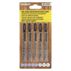Hojas Sierra Calar Para Contrachapado Corte Grueso 5 Piezas, Hoja Cromo Vanadio 58, Vastago T Universal