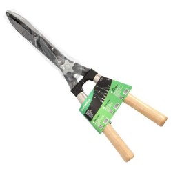 Tijeras Podar Setos 2 Manos Mangos Madera 54 cm, Hojas Acero Antiadherente, Ajuste Corte