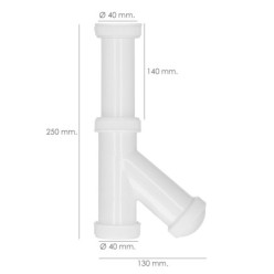 Sifon y Griega Extensible 1-1/2" Salida de Ø 40 mm, Tubo Liso