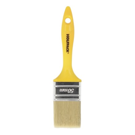 Paletina Profesional Cerda Blanca Ancho 50 mm, Cerdas Naturales Mango Plastico Ergonomico, Brocha Pintor, Pincel Pintura