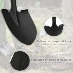 Pala Pequeña Mango Madera Punta Mango Anilla 75 cm, minipala, Pala Jardineria,transplantes, Camping, Montañismo, Acampada