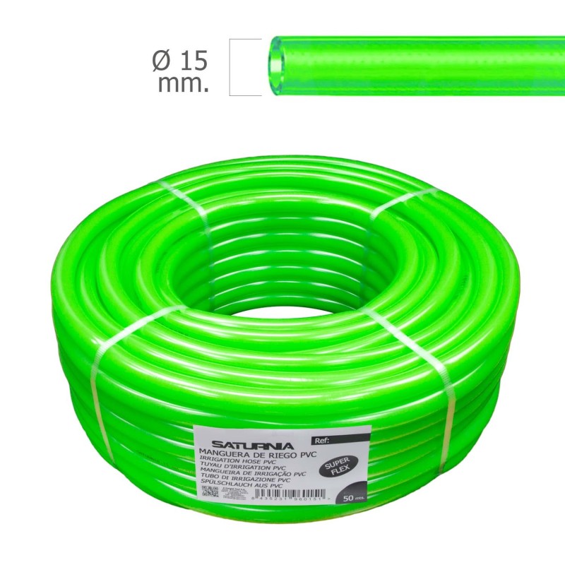 Manguera Latflex Ø 15 mm, -  5/8" Rollo 50 Metros  Manguera Jardin, Manguera Riego, Manguera Reforzada,