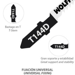 Hoja Sierra Calar Para Madera Corte Grueso 5 Piezas, Hoja Cromo Vanadio 58, Vastago T Universal,