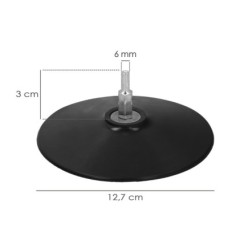 Plato Taladro Nylon Ø 125 mm, Con Espiga Ø 6 mm, Disco Plástico Para Bonete
