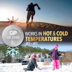 Pila De Boton De Litio GP CR24 3 Voltios, (Blister 5)