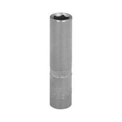 Llave Vaso 1/4" Hexagonal Larga 8 mm, Perfil de 6 caras, Acero Cromo Vanadio, Aristas Redondas