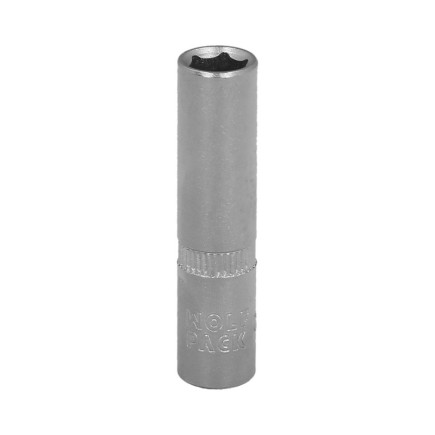 Llave Vaso 1/4" Hexagonal Larga 8 mm, Perfil de 6 caras, Acero Cromo Vanadio, Aristas Redondas