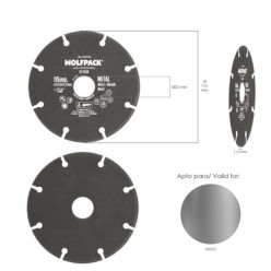 Disco Corte Metales Universal  Ø 115 x 1,7 mm, Filo de Diamante Disco Corte Acero, Chapa, Hierro, Aluminio