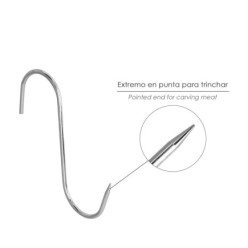 Gancho Carnicero Inoxidable Nº 4 de 160 x 5 mm, gancho para productos carnicos,