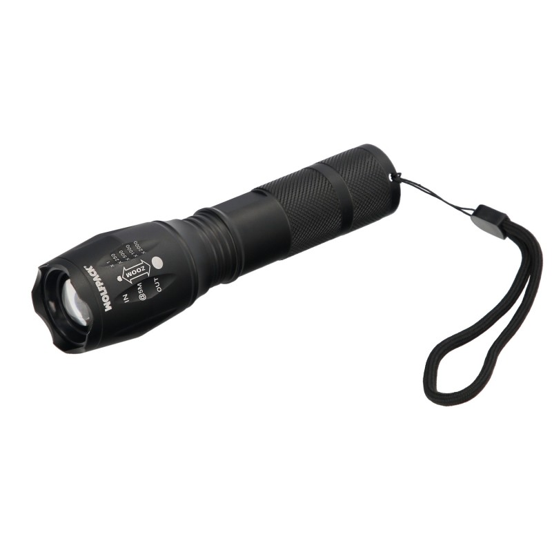 Linterna LED De Mano Aluminio A Pilas (3 AAA) 300 Lumenes 5 Watt, Con Zoom