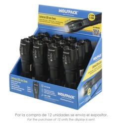 Linterna LED De Mano Aluminio A Pilas (3 AAA) 300 Lumenes 5 Watt, Con Zoom