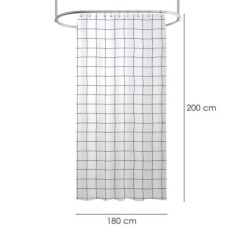 Cortina Ducha Cuadros 180x200 cm, Impermeable