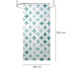 Cortina Ducha Geometrica Azul 180x200 cm, Impermeable