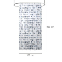 Cortina Ducha Matrix Azul 180x200 cm, Impermeable