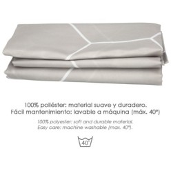 Cortina Ducha Formas Geometricas Beige 180x200 cm, Impermeable