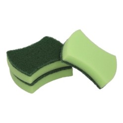Estropajo Verde Con Esponja, Pack 3 Unidades,