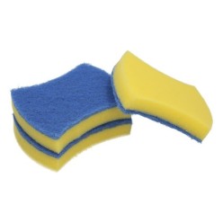 Estropajo Azul No Raya Con Esponja, Pack 3 Unidades,