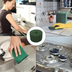 Estropajo Fibra Verde Profesional, Rollo De 14 Cm x 6 Mt,