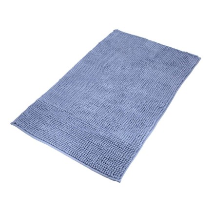 Alfombra Baño Poliéster Chenilla 50x80 cm, Azul,