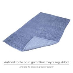 Alfombra Baño Poliéster Chenilla 50x80 cm, Azul,