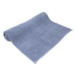 Alfombra Baño Poliéster Chenilla 50x80 cm, Azul,