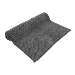 Alfombra Baño Poliéster Chenilla 50x80 cm, Gris,