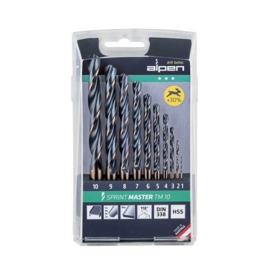 Estuche Brocas Alpen Hss Sprint Master  10 Piezas al por Mayor | Almacén de Ferretería