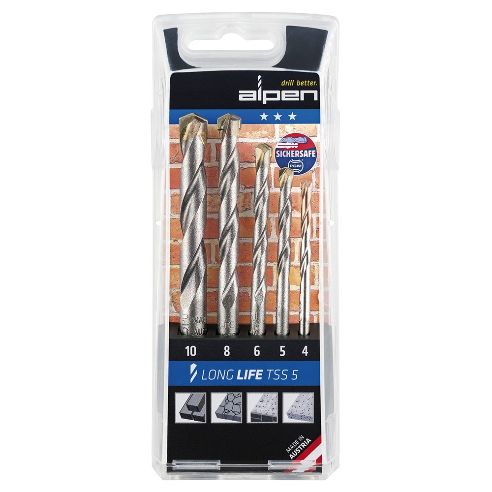 Estuche Brocas Alpen Widia Long Life 5 Piezas al por Mayor | Almacén de Ferretería