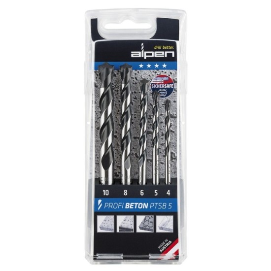 Estuche Brocas Alpen Widia Hormigon Profesional 5 Piezas al por Mayor | Almacén de Ferretería