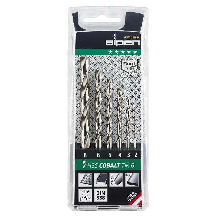 Estuche Brocas Alpen Cobalto  6 Piezas al por Mayor | Almacén de Ferretería
