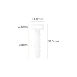Taco Fijación Brida Nylon Blanco 8 mm, (Bolsa 100 Unidades)