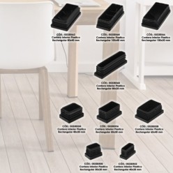 Contera Plástico Rectangular Interior, Color Negro 80x40 mm Bolsa 100 Unidades,