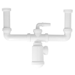 Sifon Doble Extensible Con Botella Salida 1 1/2" Salida Ø 40 mm,