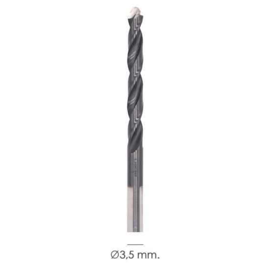 Broca Alpen Hss Metal Head Ø 3,50 mm, Tecnologia PEC 3 Filos Corte, Antideslizante, Vastago 3 Caras, Mas Rapida, Menor Esfuerzo 
