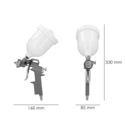 Pistola Pintar Neumática Boquilla De 1,5 mm, Con Depósito Superior 0,6 Litros y  Adaptador Rapido