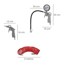 Kit Accesorios Para Compresor 3 Piezas Con Enganche Rapido, Juego de Herramientas Neumaticas Para Compresor,