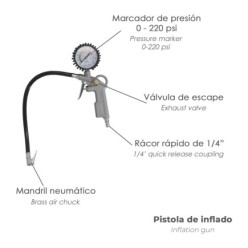 Kit Accesorios Para Compresor 3 Piezas Con Enganche Rapido, Juego de Herramientas Neumaticas Para Compresor,