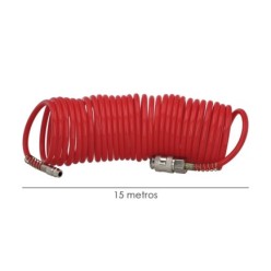 Manguera Espiral Aire Comprimido  15 Metros Adaptador Rápido,