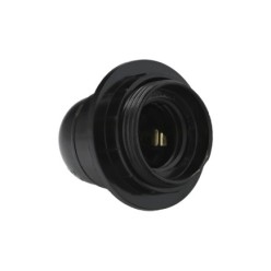 Portalamparas 4 A, E-27 Con Rosca + Arandela Negro